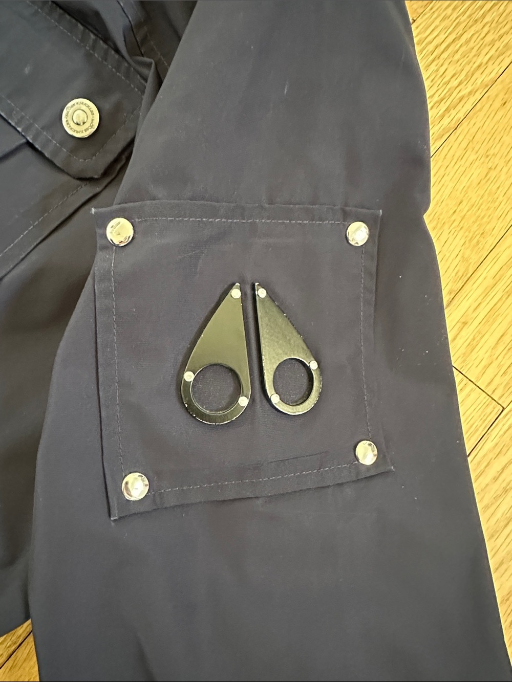 Moose Knuckles navy blue bomber rain jacket windbreaker medium - Picture 2 of 16